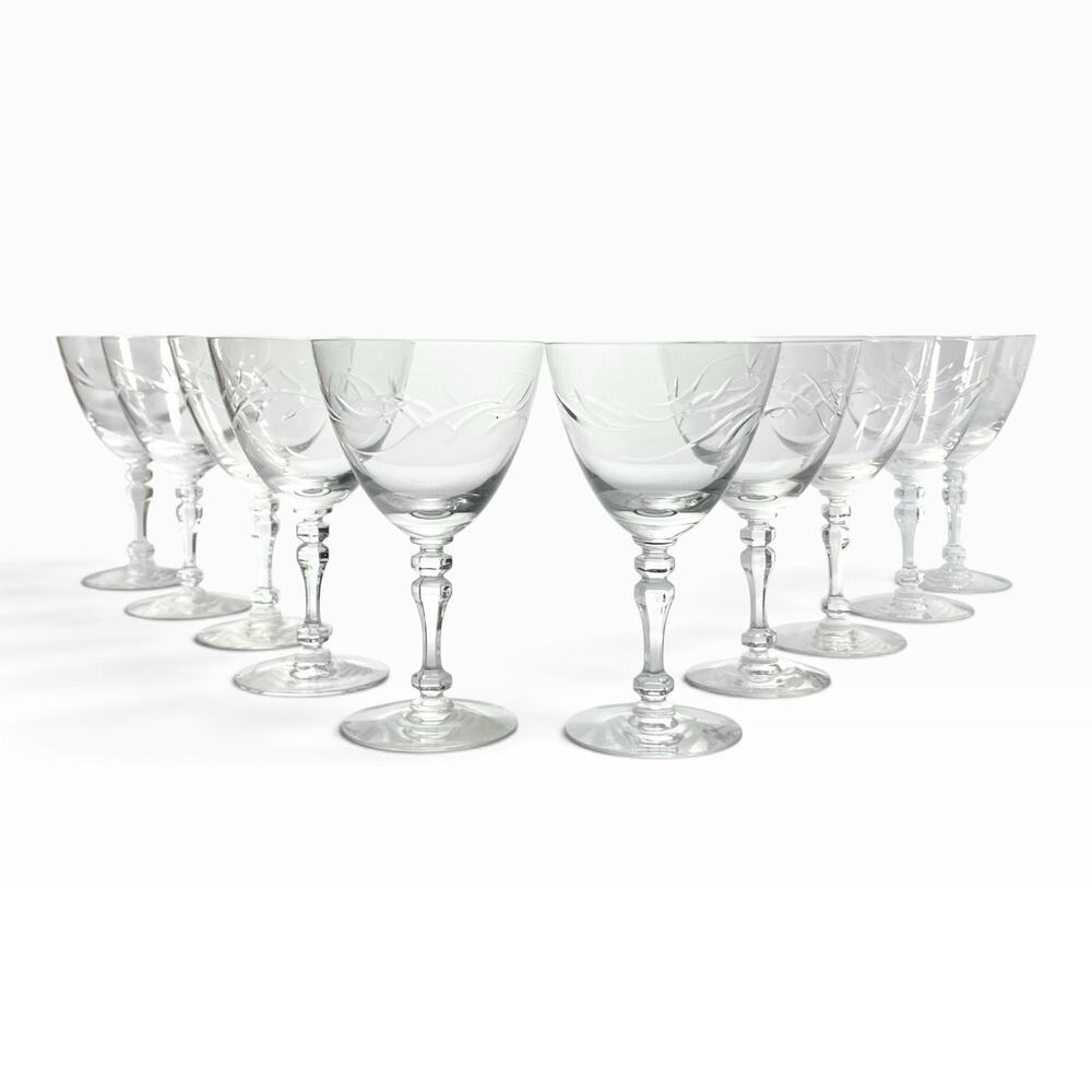 Tiffin Franciscan “Surf” Set of 10 Water Glasses 6 1/4” 10oz
